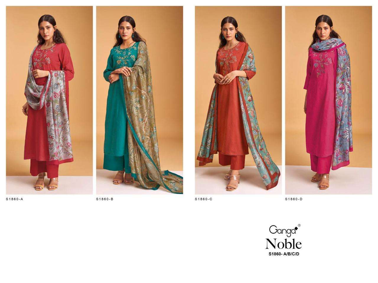 ganga noble 1860 series stylish designer salwar kameez catalogue online wholesaler surat