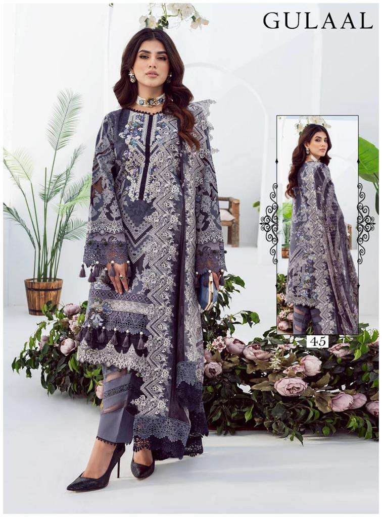 gulaal classy luxury collection vol-5 unstitched designer dress material catalogue online supplier surat