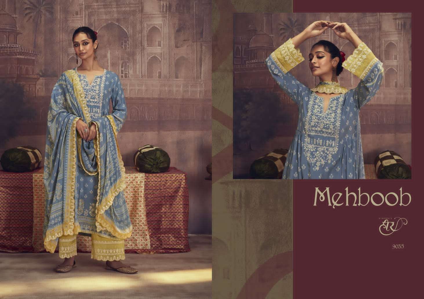 heer mehboob 9031-9038 series exclusive designer salwar kameez catalogue wholesale price surat 