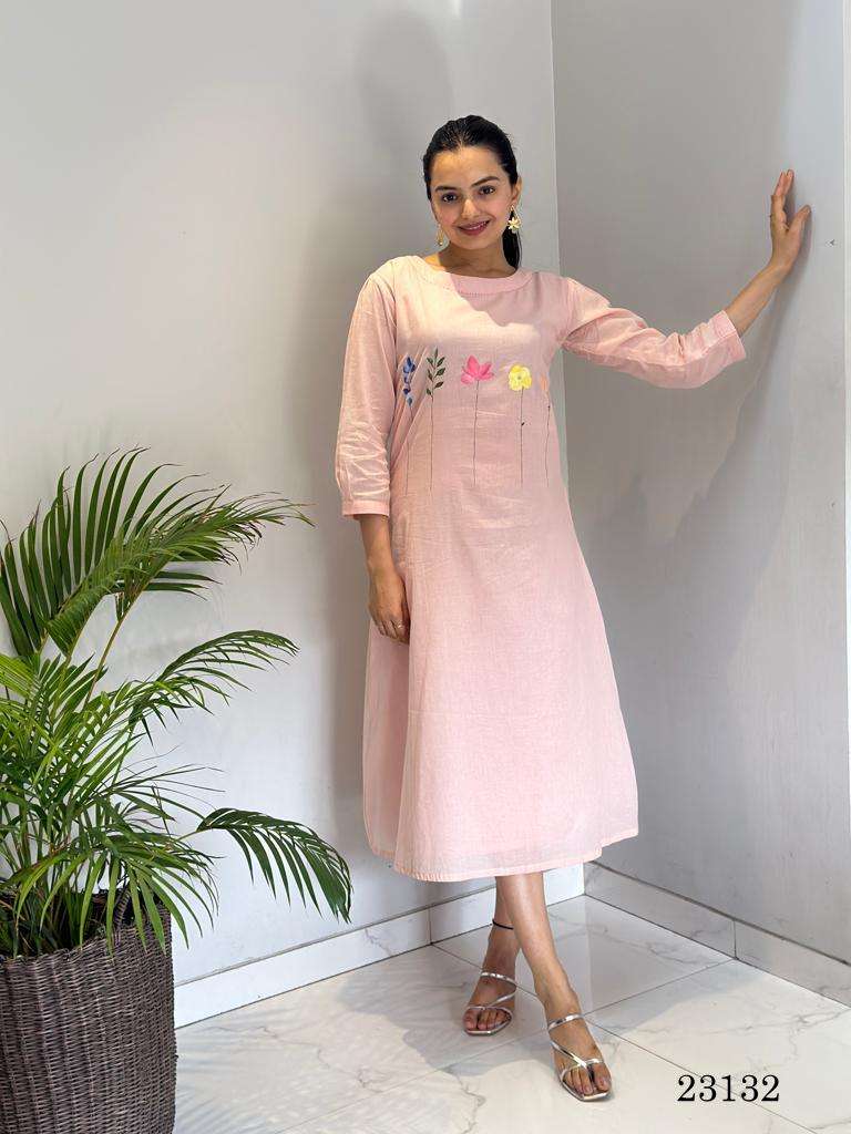 indira apparel 23132 series pure mal cotton designer kurtis size set wholesale surat
