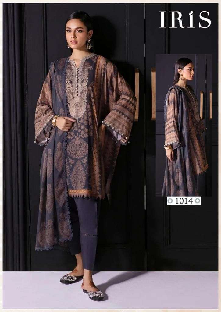 iris afsanah vol-2 1011-1020 series pure cotton designer pakistani salwar suits wholesaler surat 