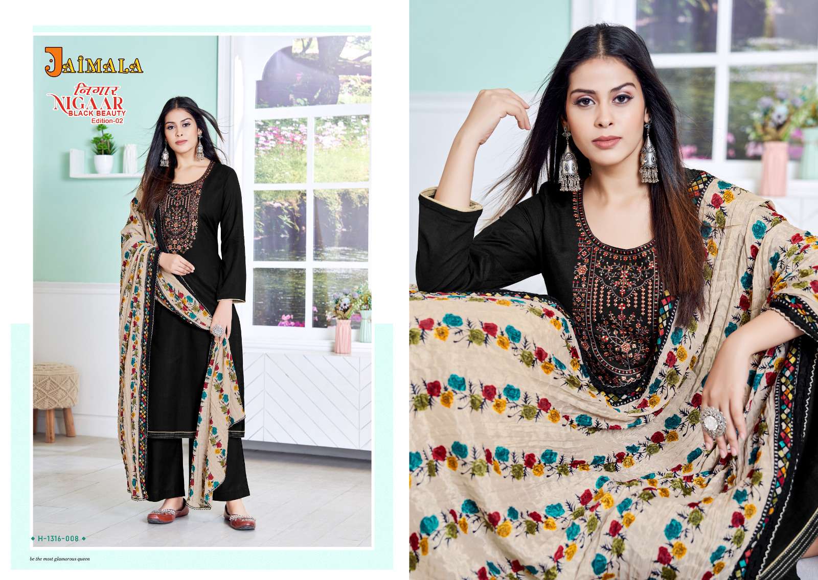 jaimala nigaar black beauty edition vol-2 unstitched designer salwar suits dress material catalogue surat 