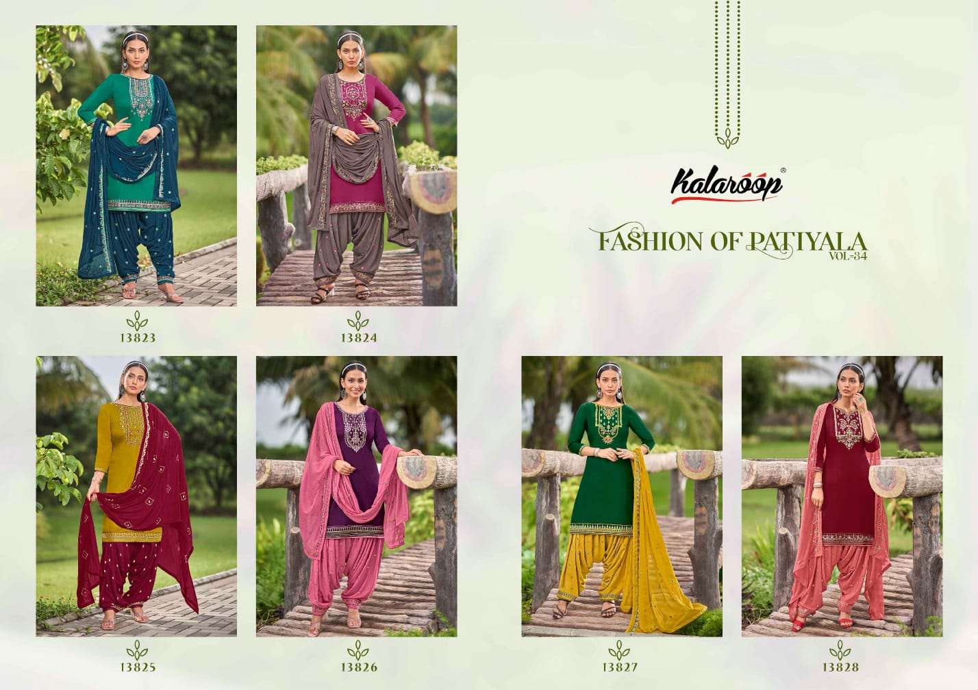 kalaroop fashion of patiyala vol-34 punjabi style designer kurtis catalogue wholesaler  surat