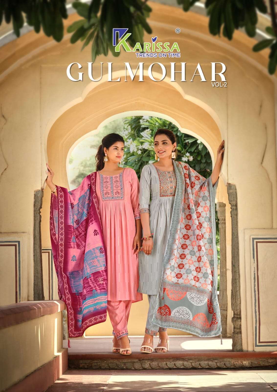 karissa trends gulmohar vol-2 5001-5006 series fancy designer kurtis catalogue wholesale price surat 