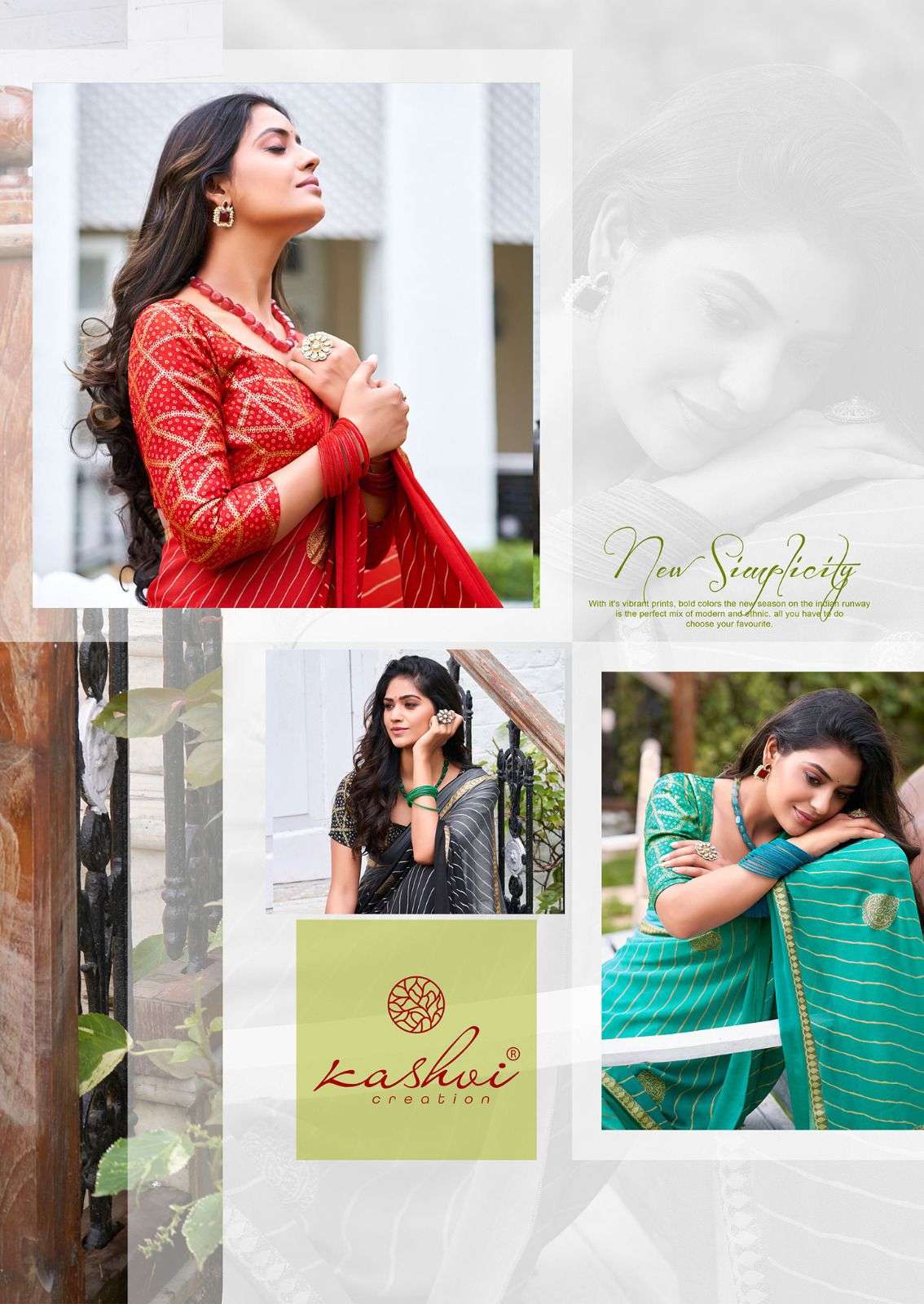 kashvi creation drishyam 1001-1008 series fancy designer saree catalogue online wholesaler surat