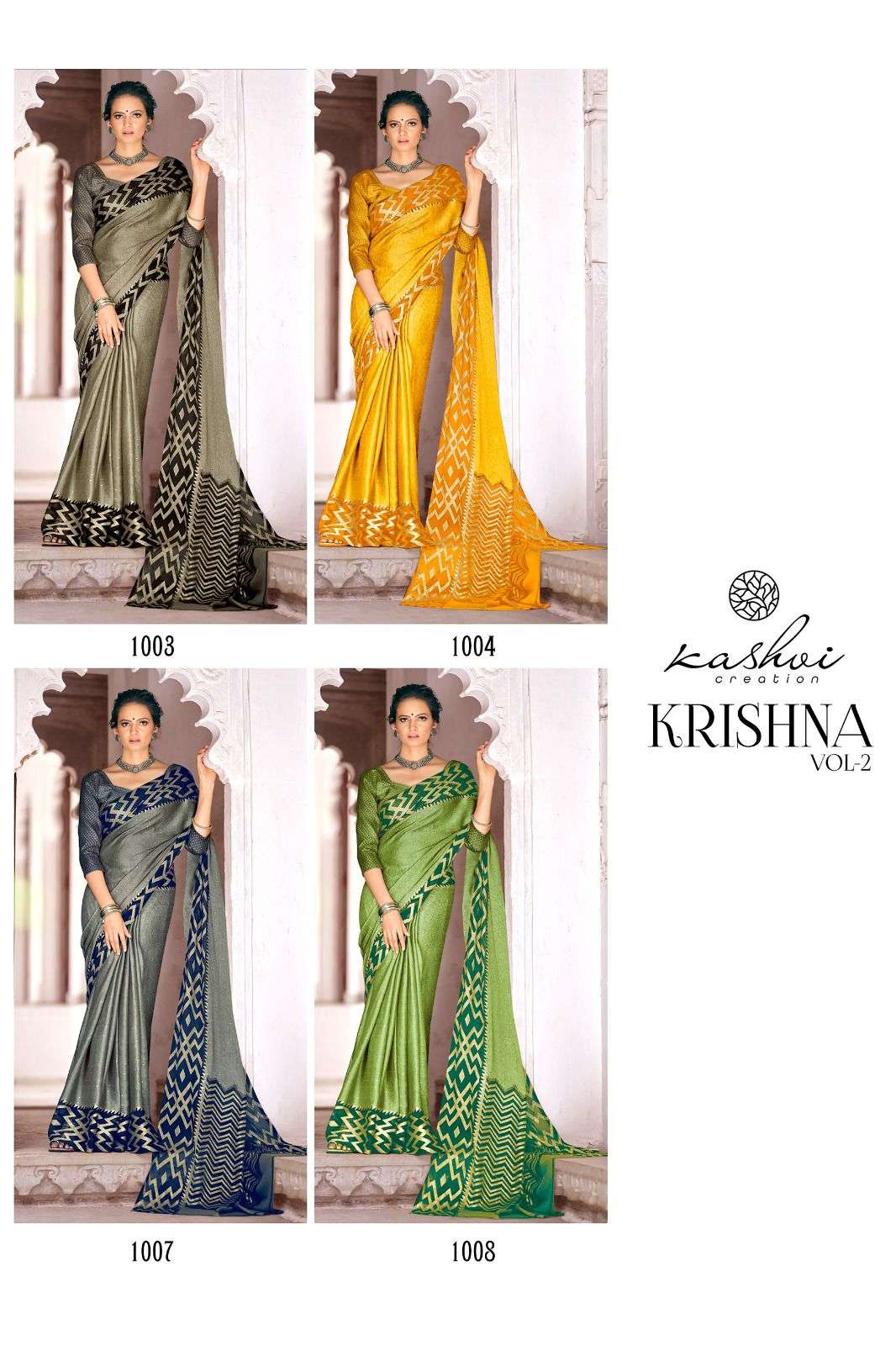 kashvi creation krishna vol-2 1001-1008 series fancy designer saree latest catalogue surat