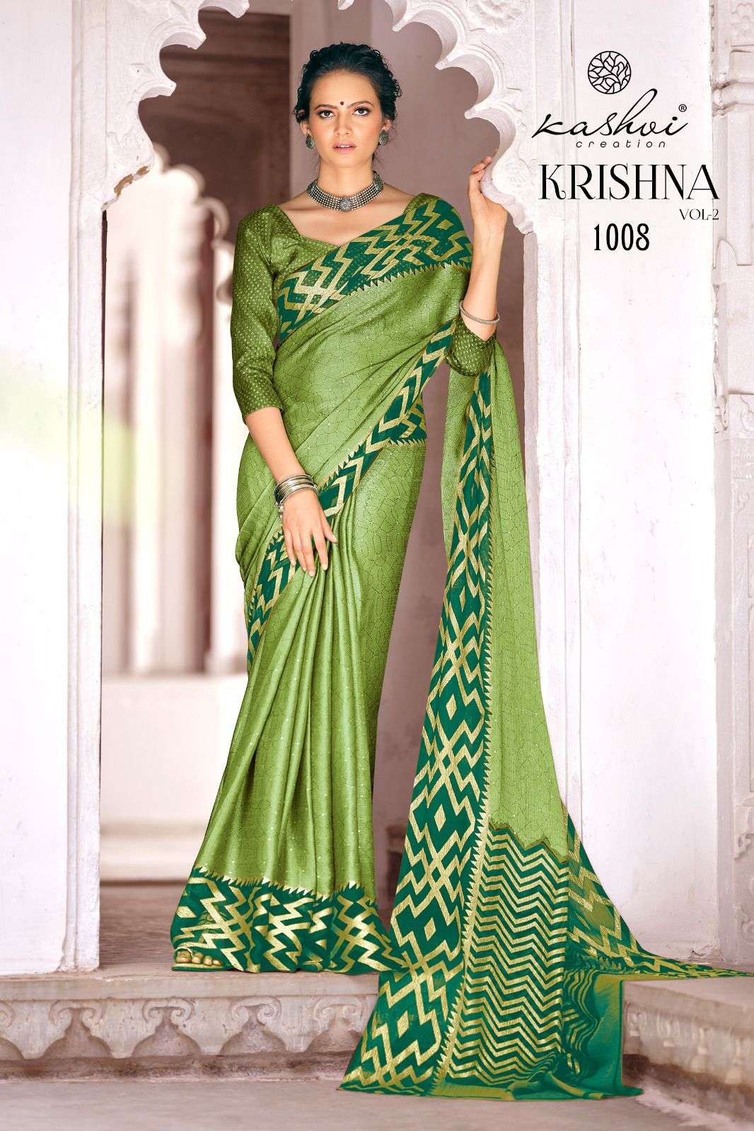 kashvi creation krishna vol-2 1001-1008 series fancy designer saree latest catalogue surat