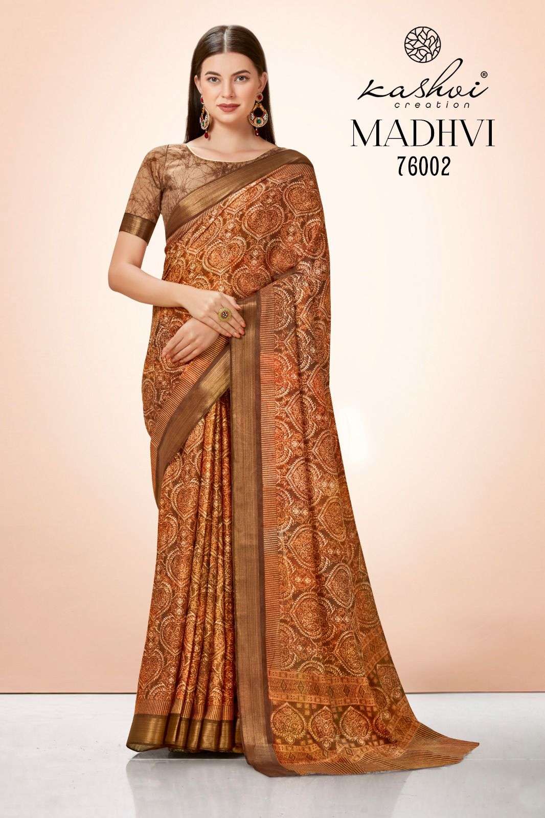 kashvi creation madhvi 76001-76008 series stylish designer saree catalogue wholesaler surat