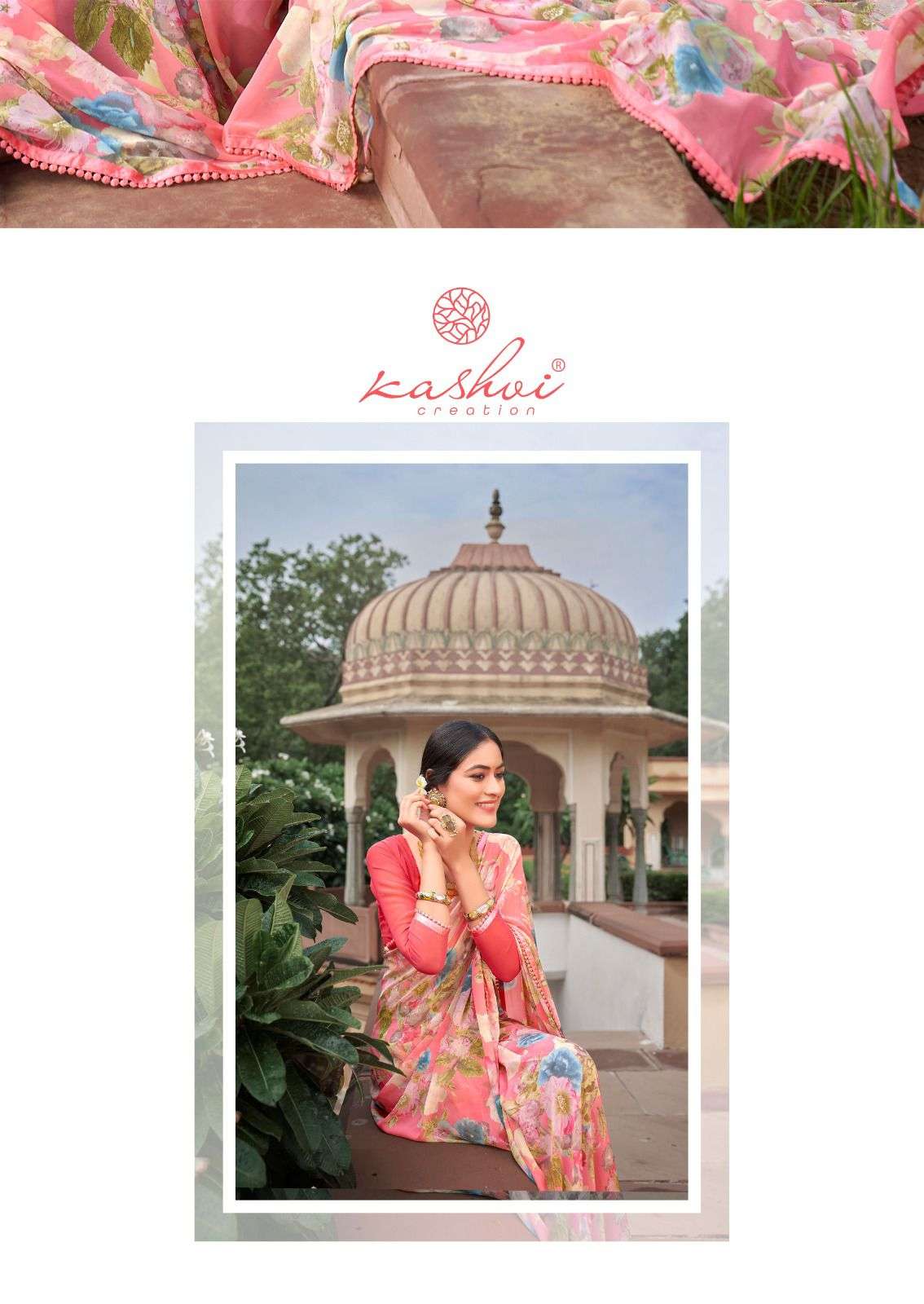 kashvi creation paragi 4077-4084 series daily uses designer saree catalogue wholesaler surat 