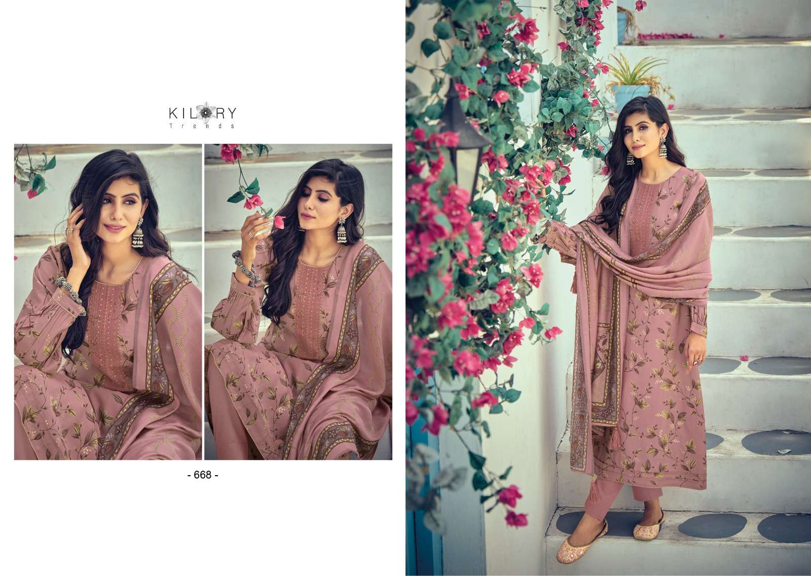kilory trends silk route vol-4 661-668 series viscose muslin designer salwar kameez catalogue wholesale surat