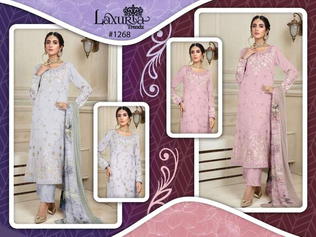 laxuria trendz 1268 series readymade designer pakistani salwar suits wholesale shop surat