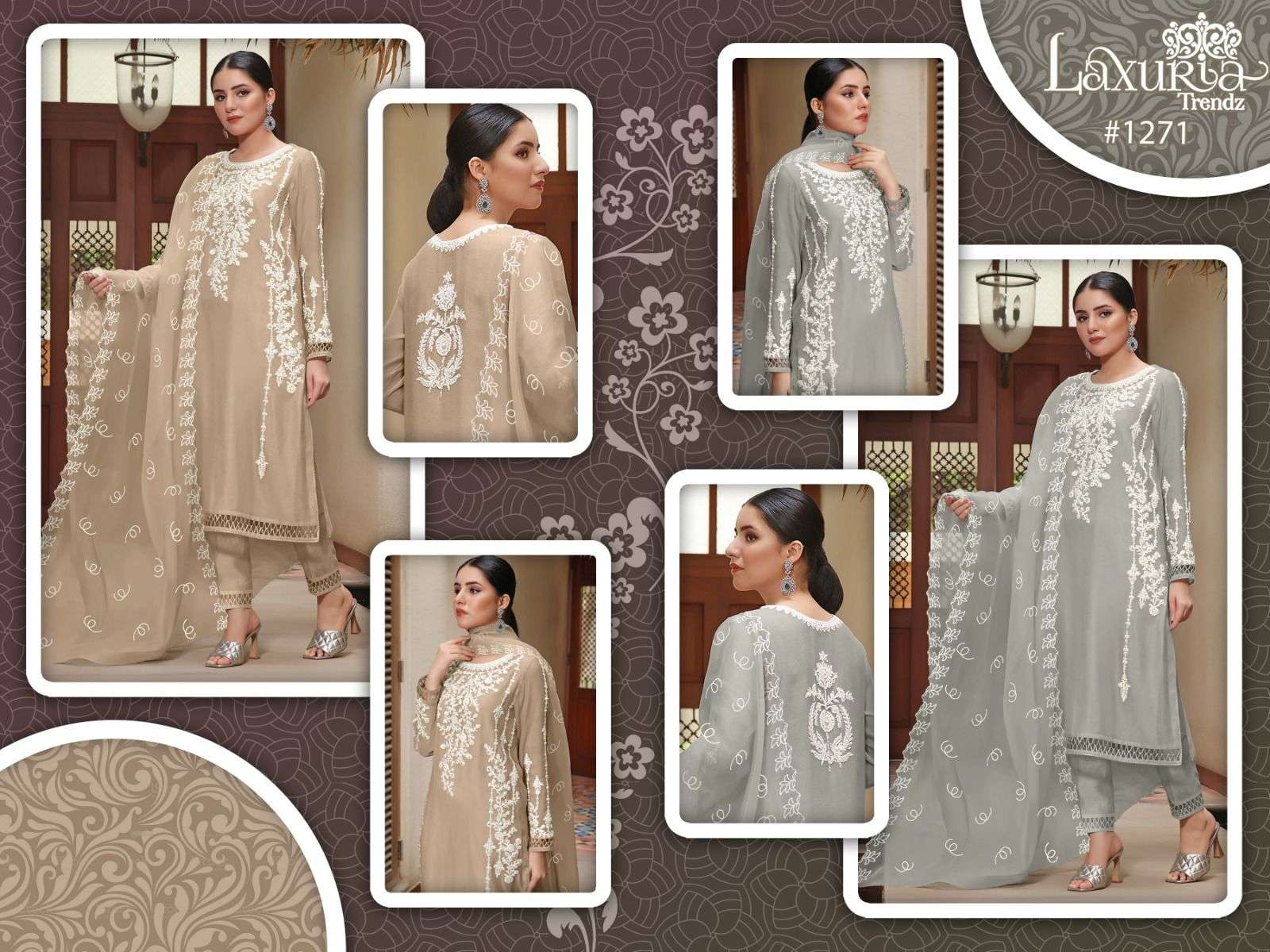 laxuria trendz 1271 series stylish designer pakistani salwar suits wholesaler surat