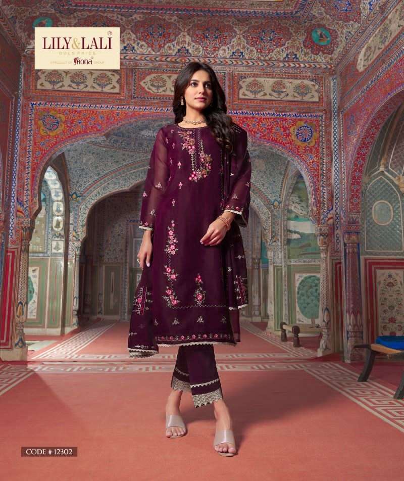 lily&lali shahnaz 12301-12306 series exclusive designer top bottom with dupatta catalogue wholesaler surat