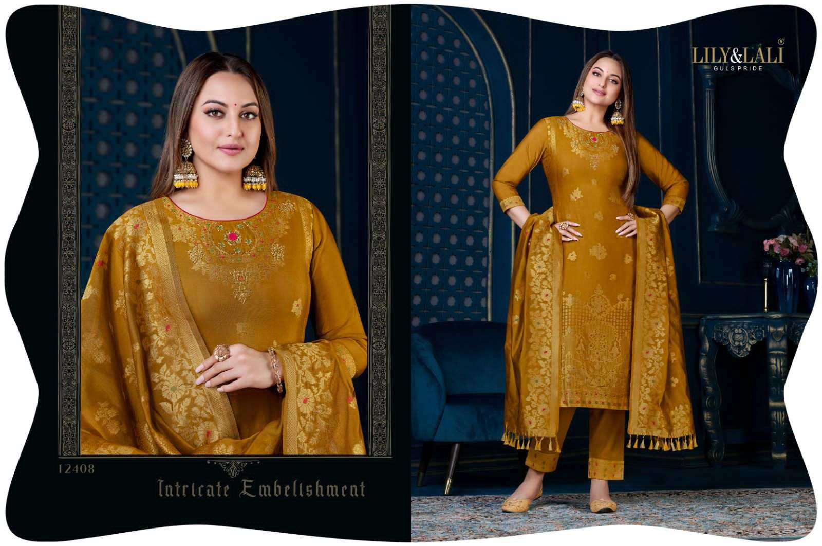 lily&lali silk kari vol-3 12401-12408 series readymade designer party wear dress catalogue online wholesaler surat 