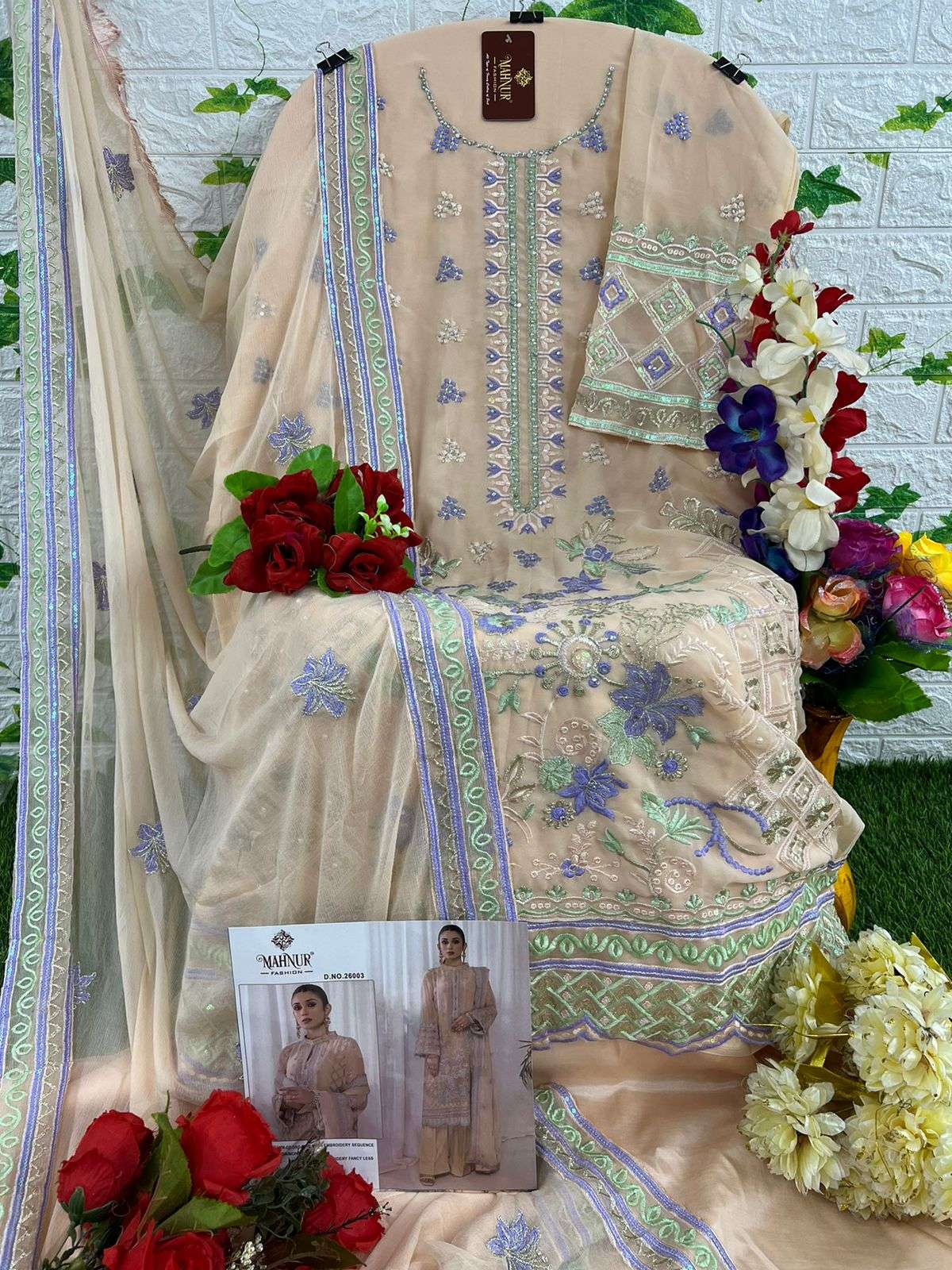 mahnur fashion mahnur vol-26 26001-26003 series georgette designer pakistani salwar suits catalogue wholesale price surat