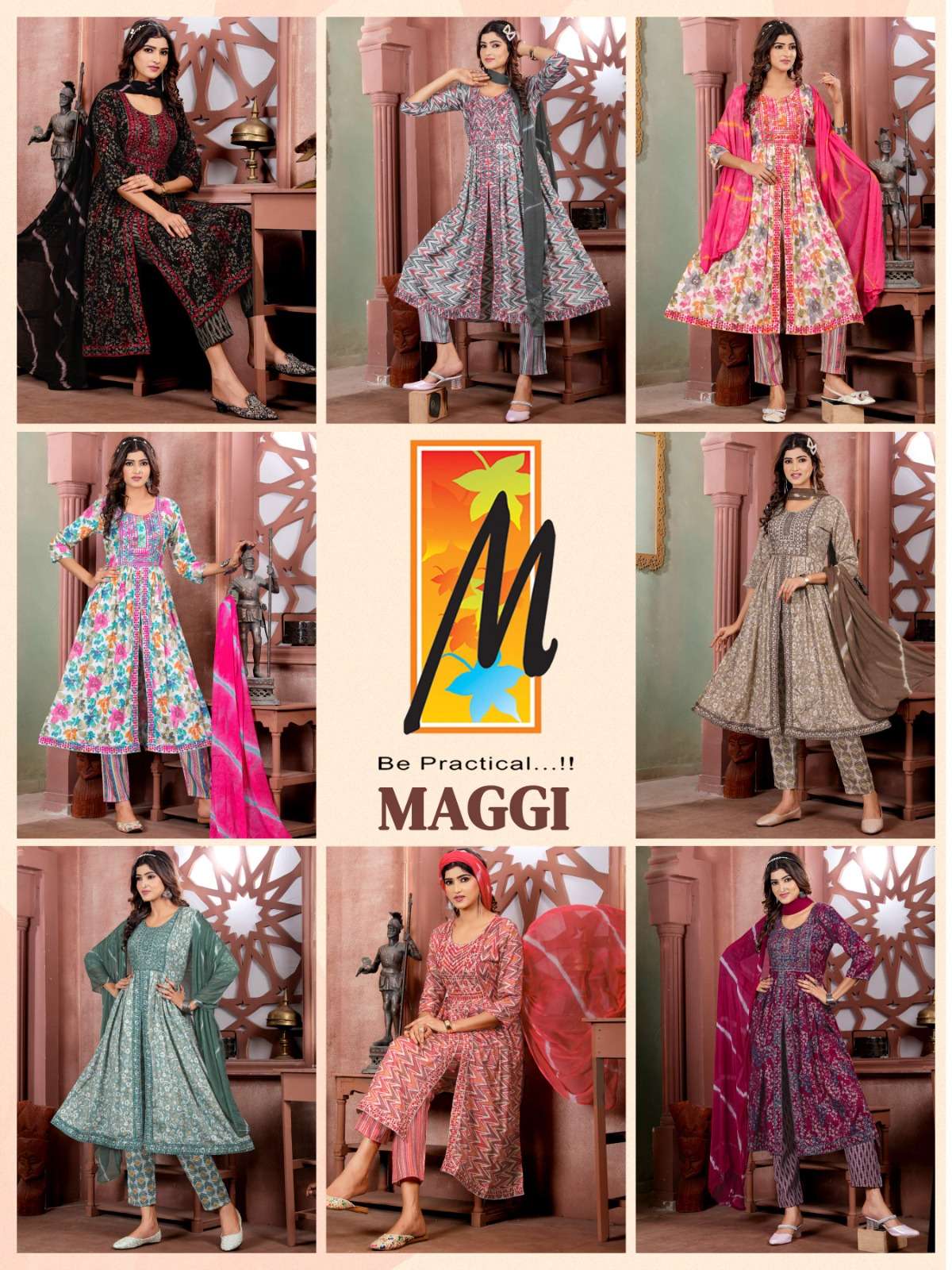 master maggi 100-1008 series nayra cut designer kurtis catalogue collection surat