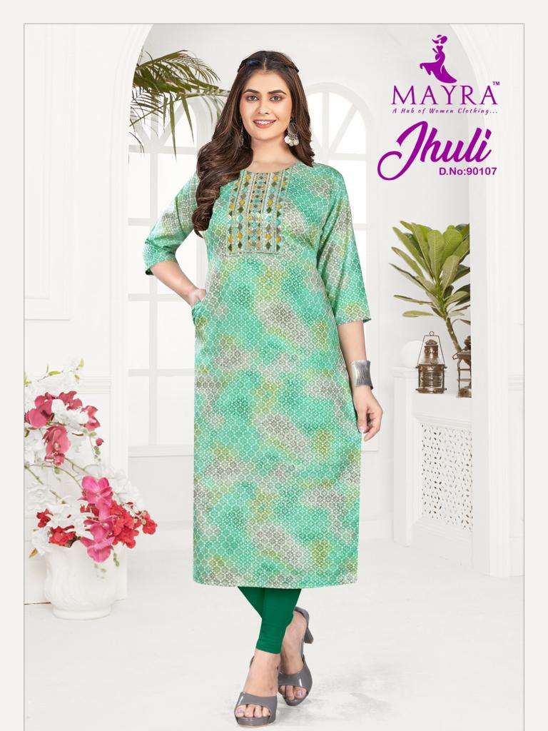 mayra jhuli 90101-90108 series capsul print with embroidery kurtis catalogue surat