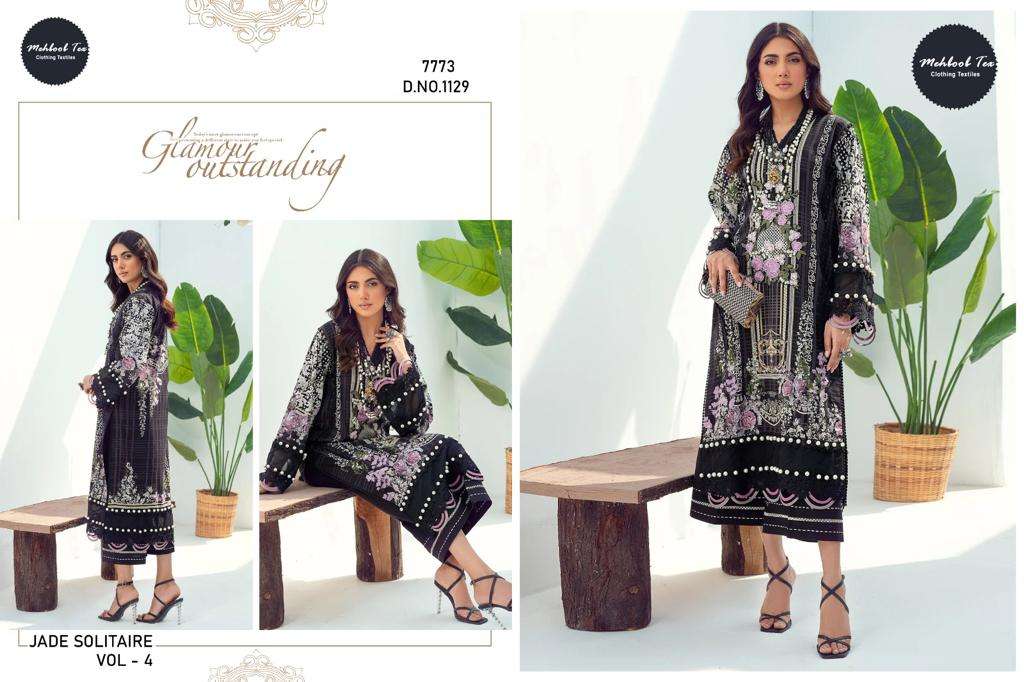 mehboob tex jade solitaire vol-4 latest designer pakistani salwar suits wholesaler surat