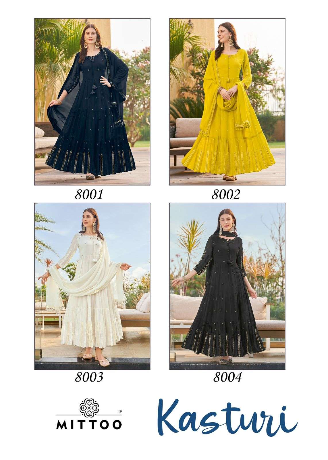 mittoo kasturi 8001-8004 series exclusive designer kurtis catalogue collection surat
