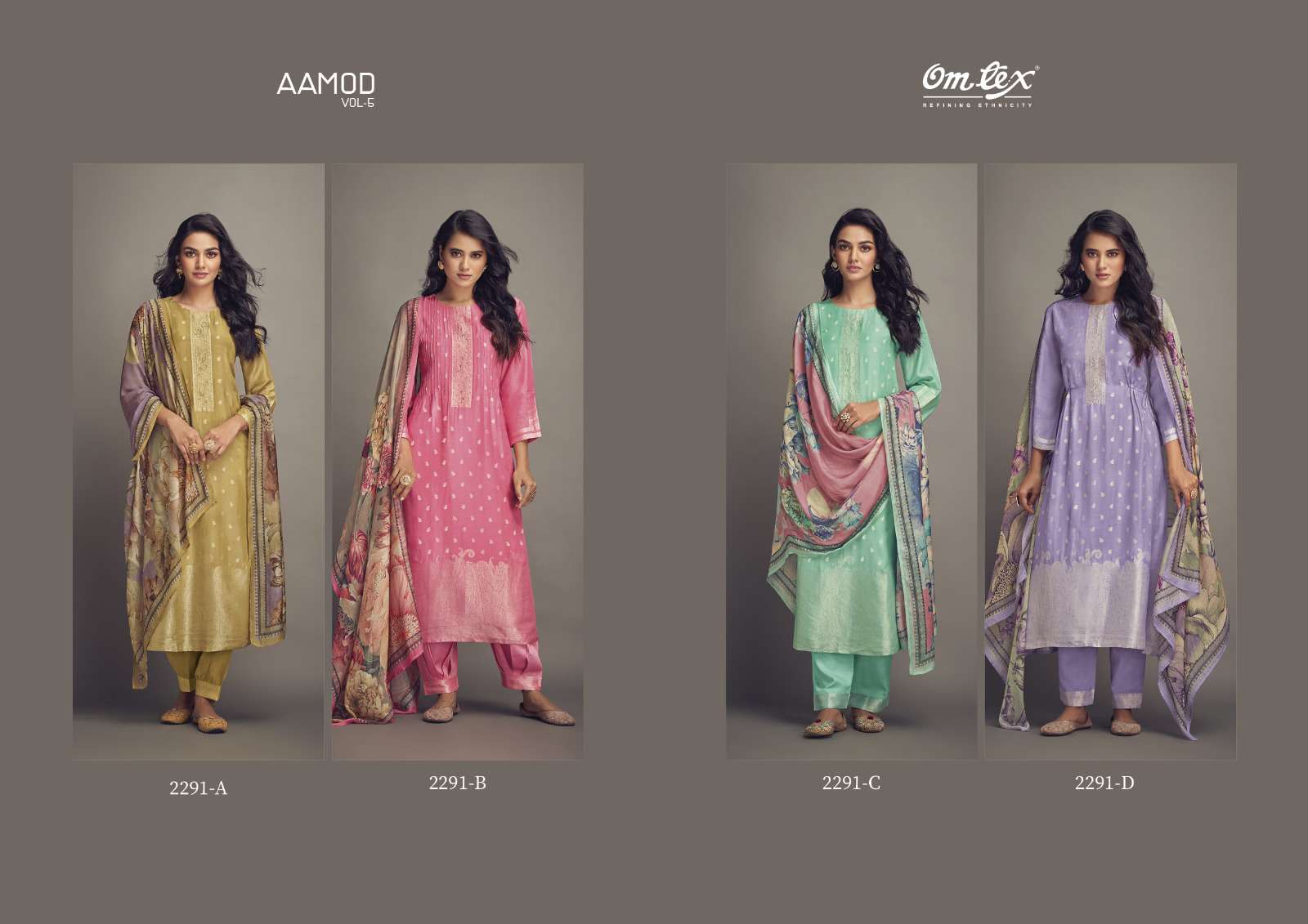 om tex aamod vol-6 2291 series indian designer salwar kameez catalogue wholesale price surat