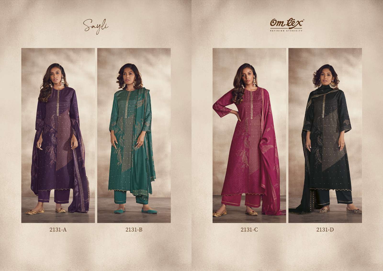om tex sayli 2131 series indian designer salwar kameez catalogue online wholesaler surat