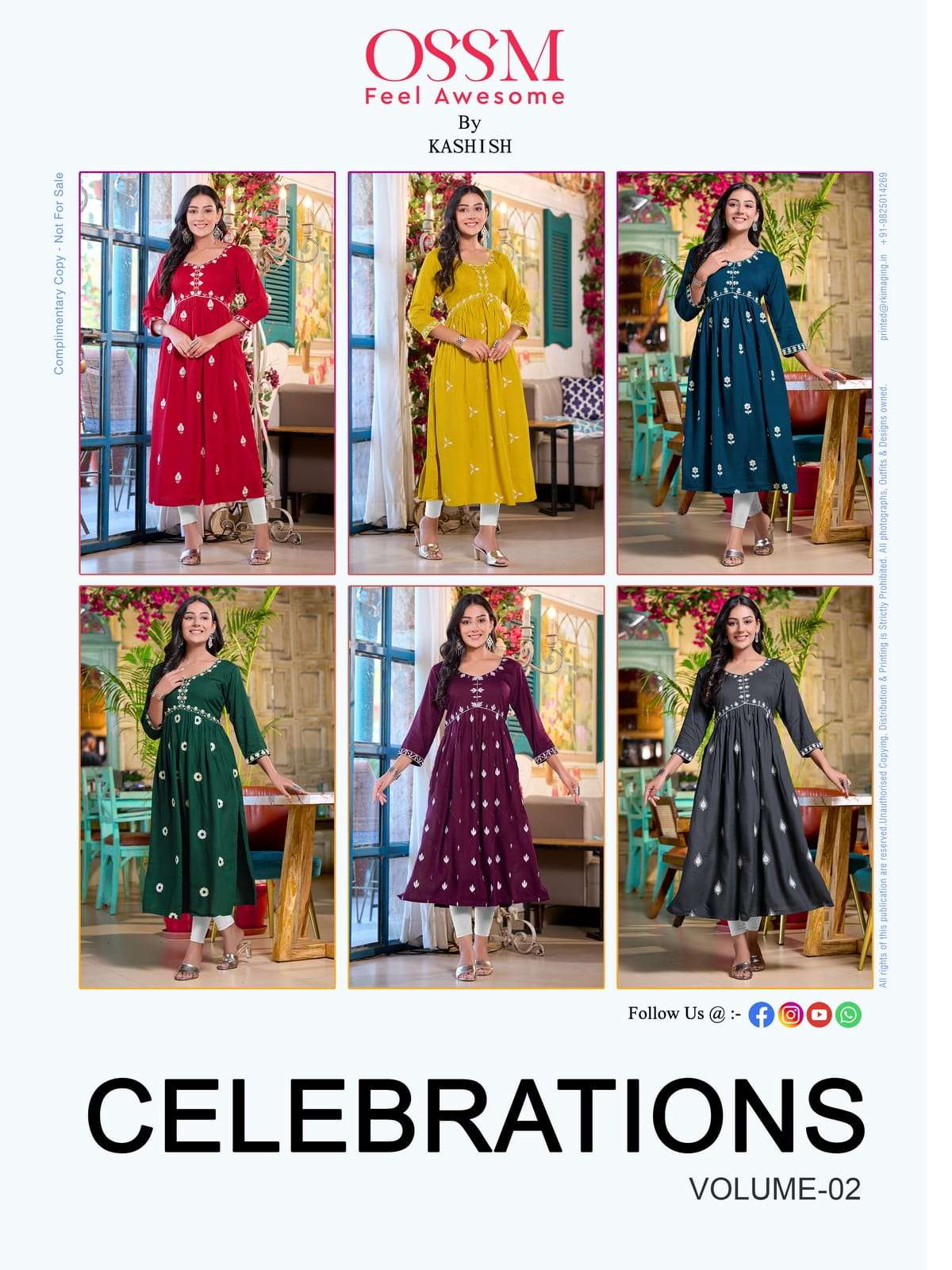 ossm celebrations vol-2 fancy designer alia style kurtis catalogue online wholesale surat