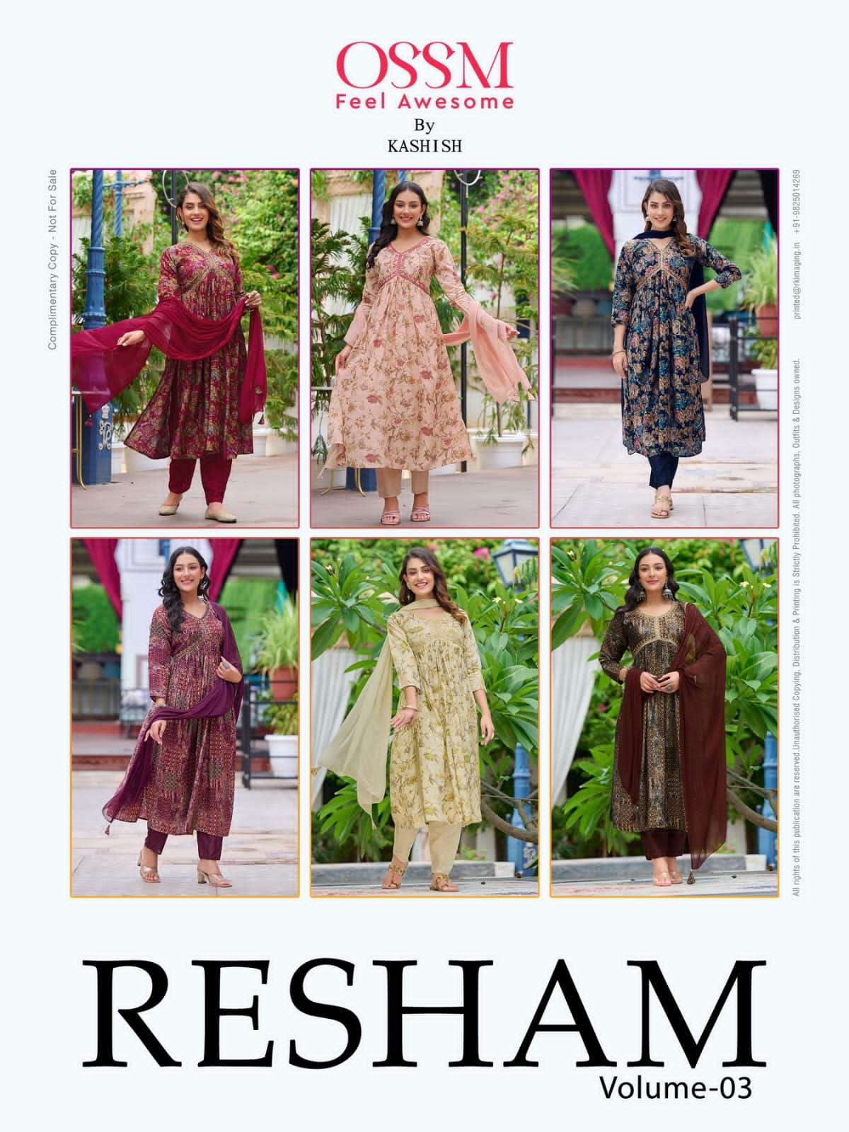 ossm resham vol-3 stylish look designer kurtis catalogue online dealer surat