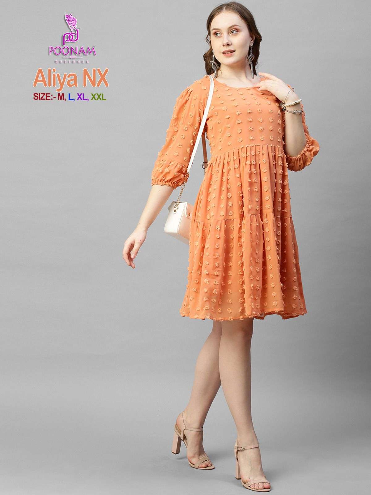 poonam designer aliya nx 1001-1006 series fancy short gown catalogue wholesaler surat 