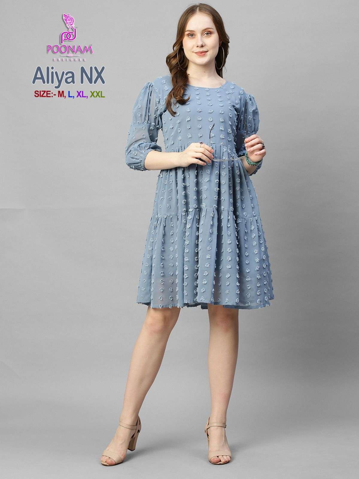 poonam designer aliya nx 1001-1006 series fancy short gown catalogue wholesaler surat 