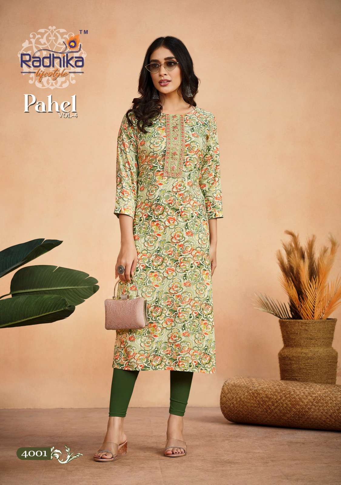 radhika lifestyle pahel vol-4 4001-4006 series fancy designer only kurti catalogue online dealer surat