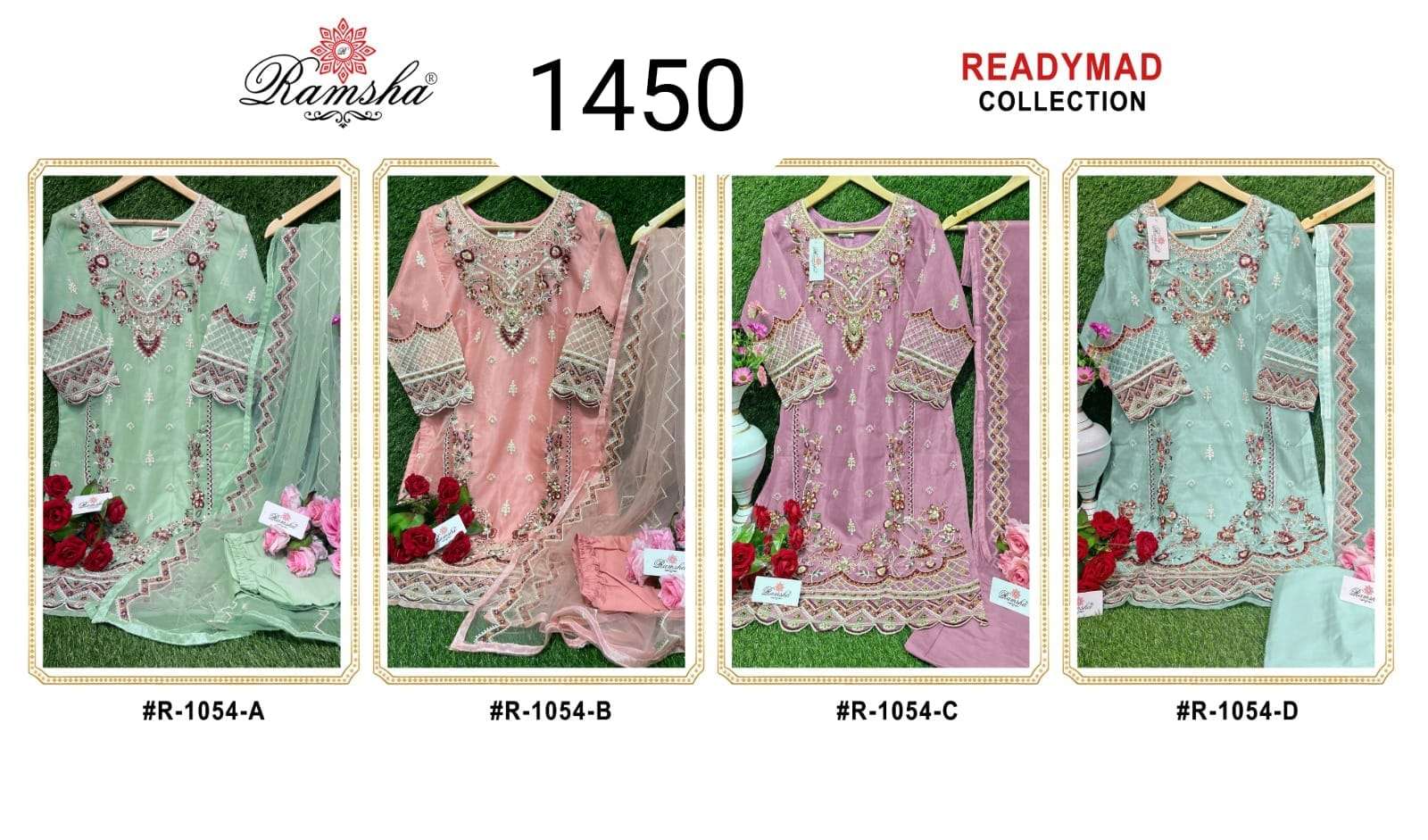 ramsha 1054 nx organza designer pakistani salwar suits collection 2023