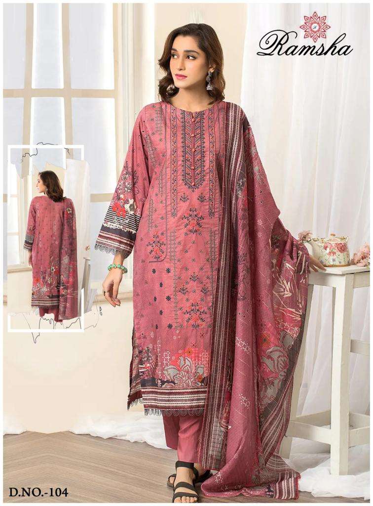 ramsha farasha 101-106 series fancy designer pakistani salwar suits online wholesaler surat