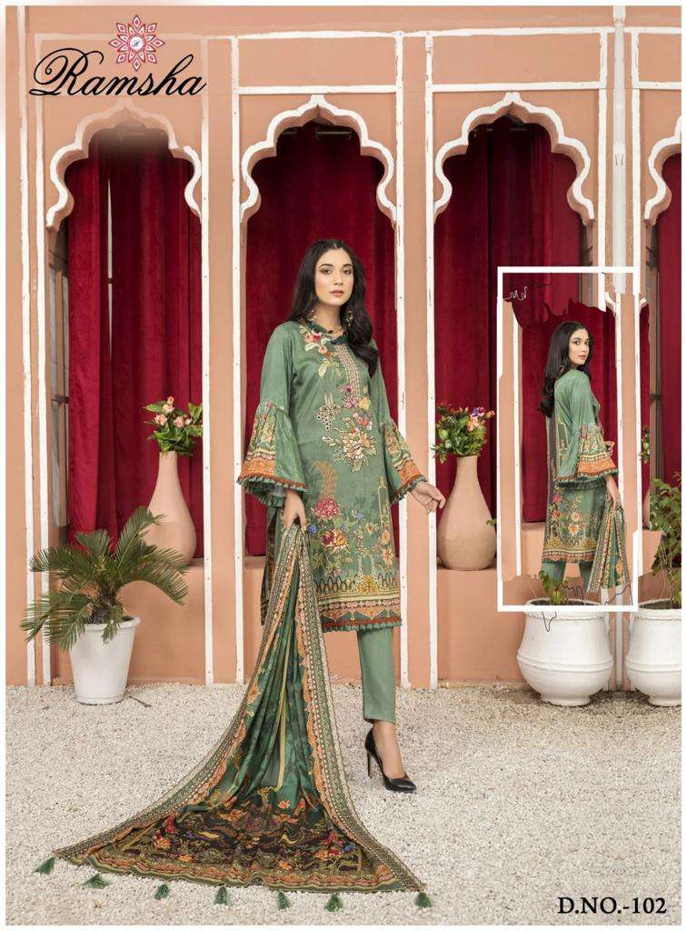 ramsha farasha 101-106 series fancy designer pakistani salwar suits online wholesaler surat