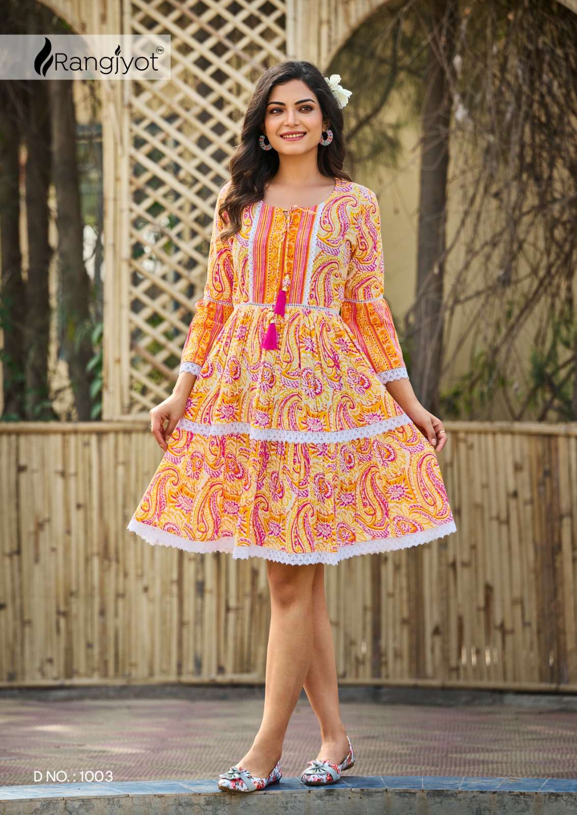 rangjyot asmita 1001-1006 series pure cotton printed long tunic catalogue wholesale collection 2023 