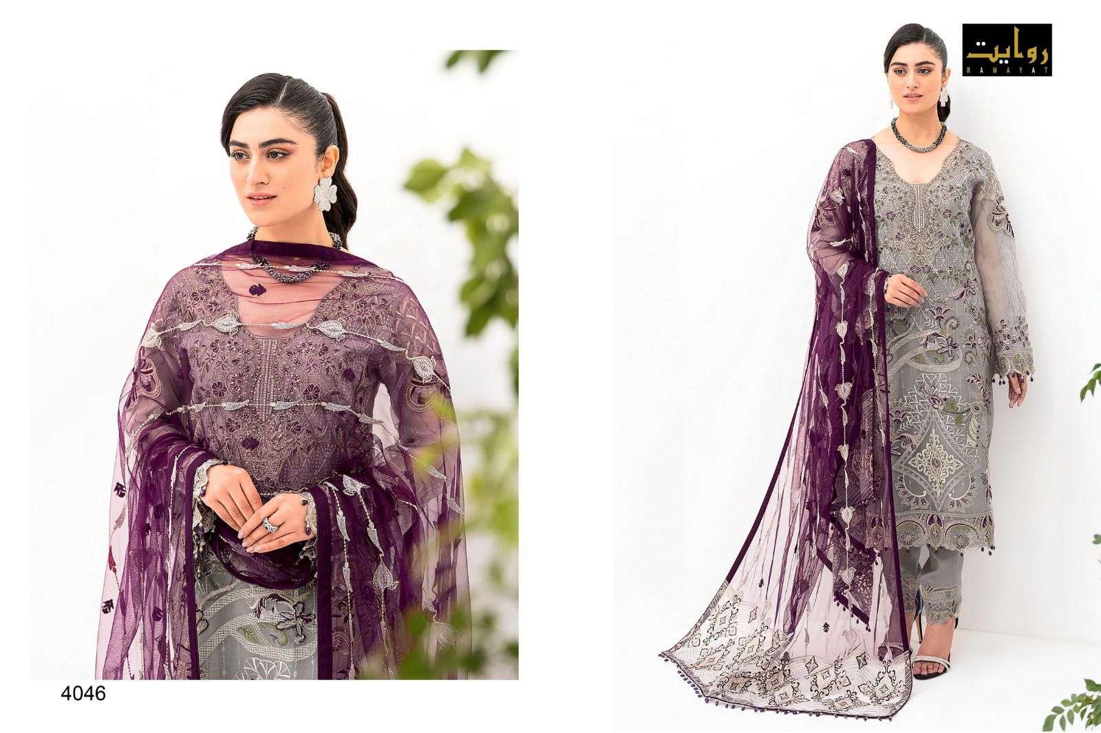 rawayat rangoon vol-19 4044-4046 series faux georgette designer pakistani salwar catalogue suits wholesaler 