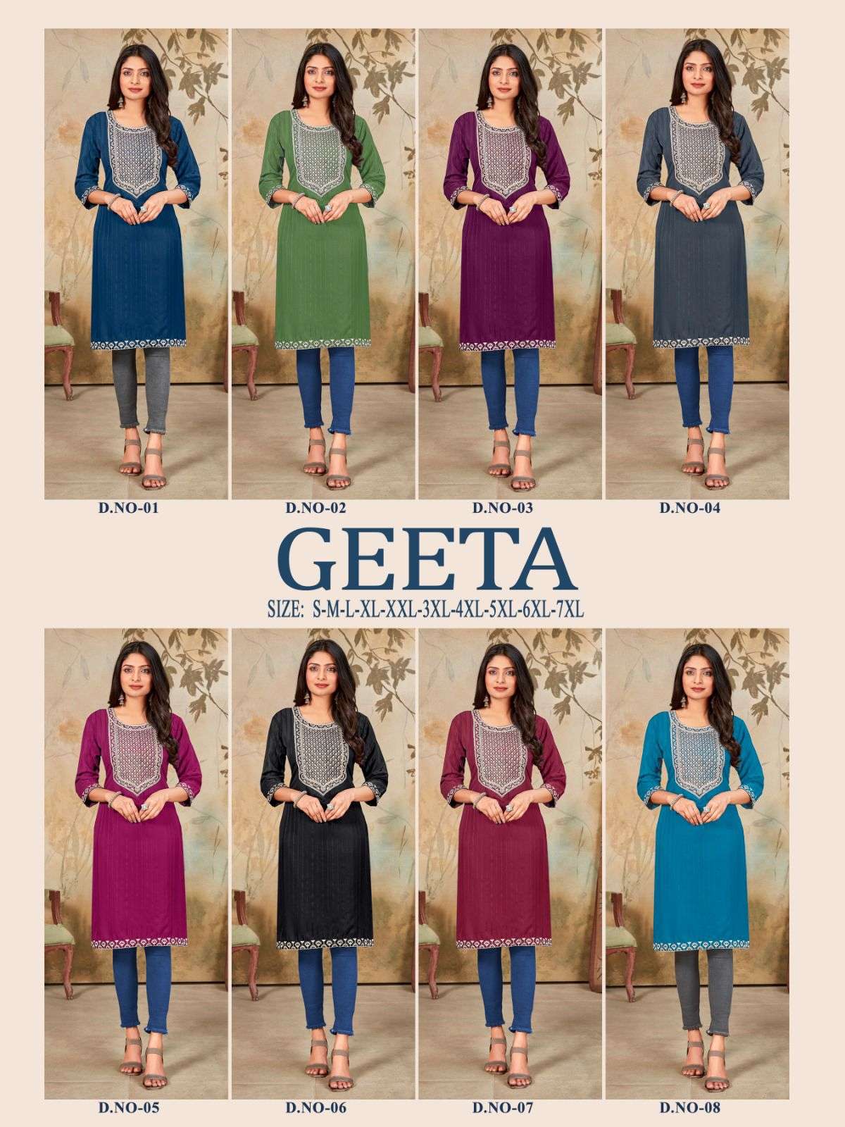 razzo exports geeta trendy designer kurti catalogue wholesaler surat 