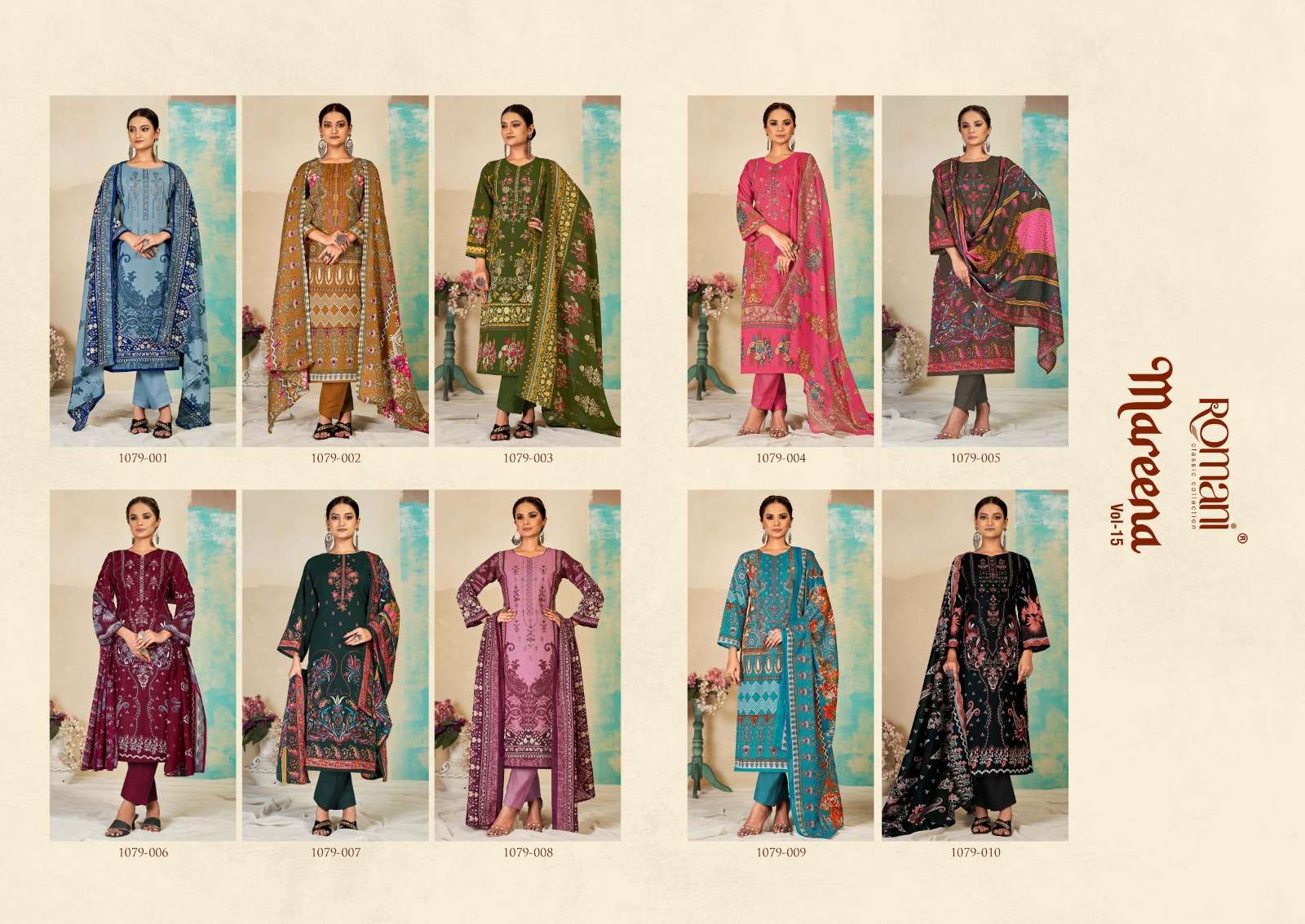 romani mareena vol-15 unstich designer salwar kameez catalogue wholesale price surat