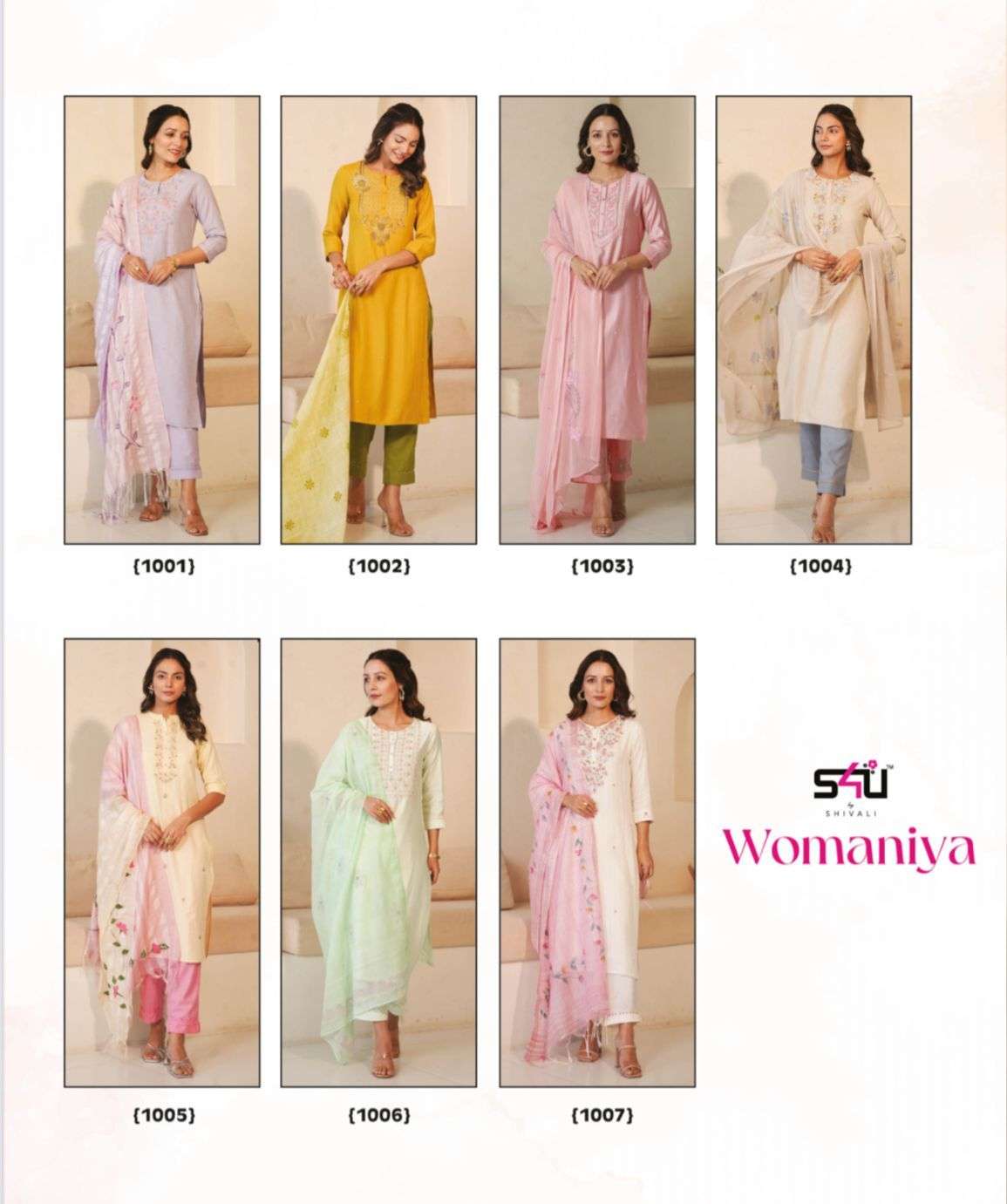 s4u womaniya 1001-1007 series trendy designer kurtis catalogue online market surat