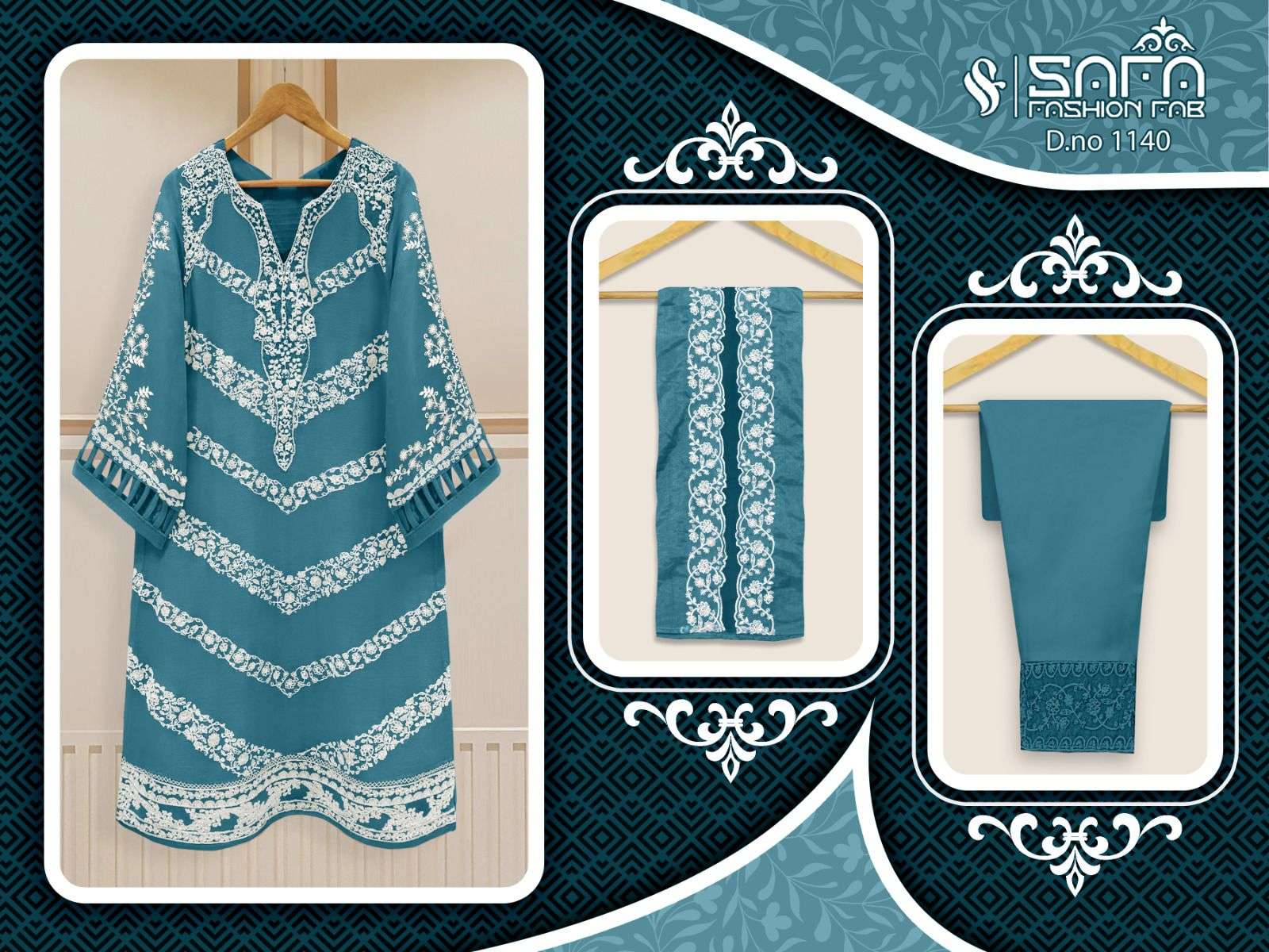 safa fashion fab 1140 series readymade designer pakistani salwar suits surat