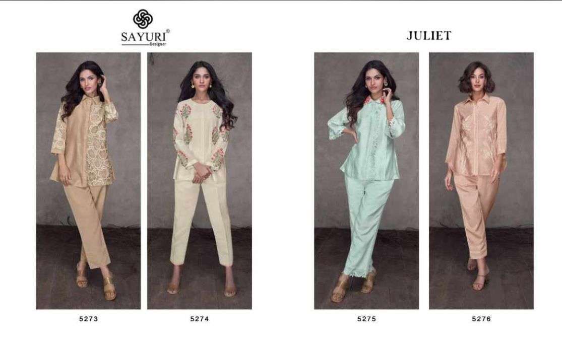 sayuri designer juliet 5273-5276 series latest designer cord set catalogue online wholesaler surat