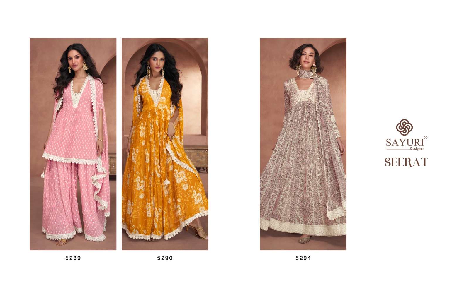 sayuri designer seerat 5289-5291 series real georgette designer dress catalogue surat