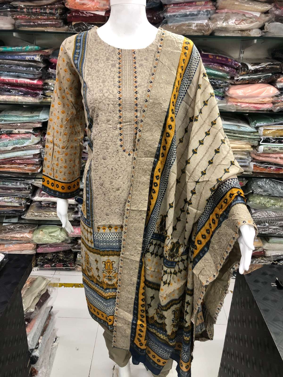 shraddha designer bin saeed vol-1 1001-1003 series cotton designer readymade pakistani salwar suits wholesale price surat