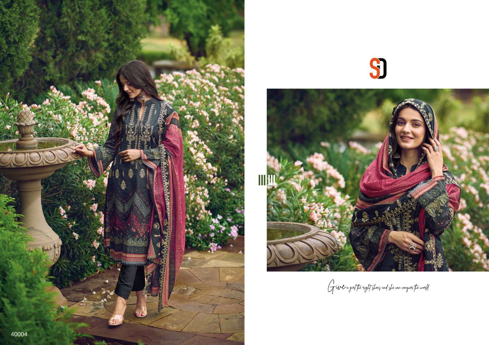 shraddha designer bin saeed vol-4 40001-40004 series readymade designer salwar suits catalogue surat