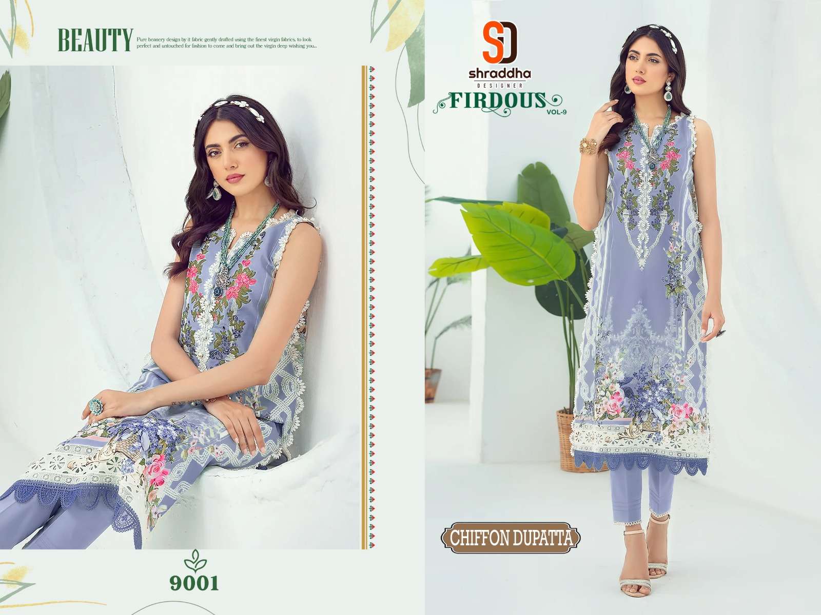 shraddha designer firdous vol-9 special colour edition fancy pakistani salwar suits wholesaler surat
