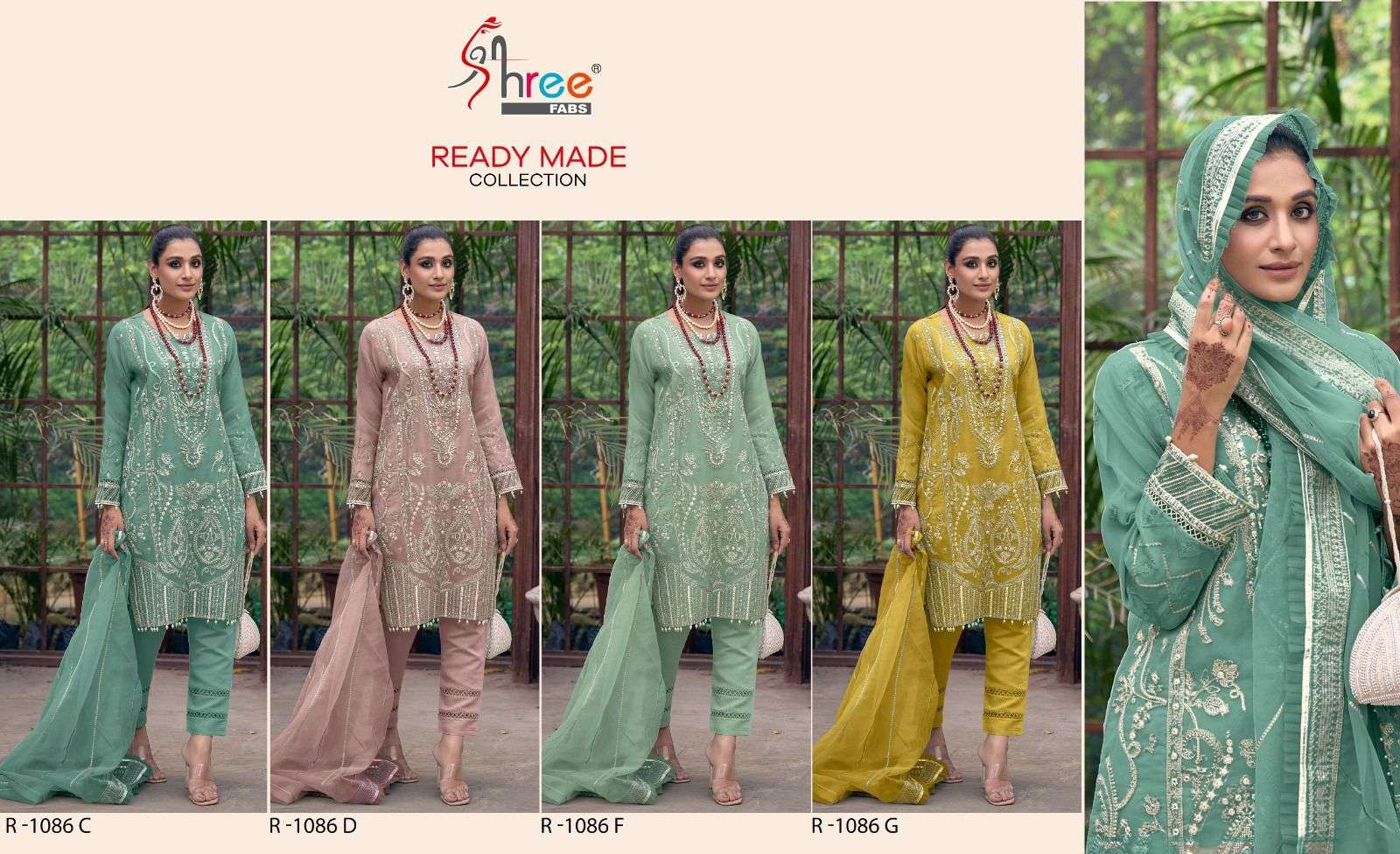 shree fabs 1086 series stylish designer pakistani salwar suits wholesale dealer surat