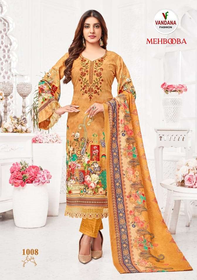 vandana fashion mehbooba vol-1 1001-1008 series cotton designer salwar kameez catalogue online dealer surat