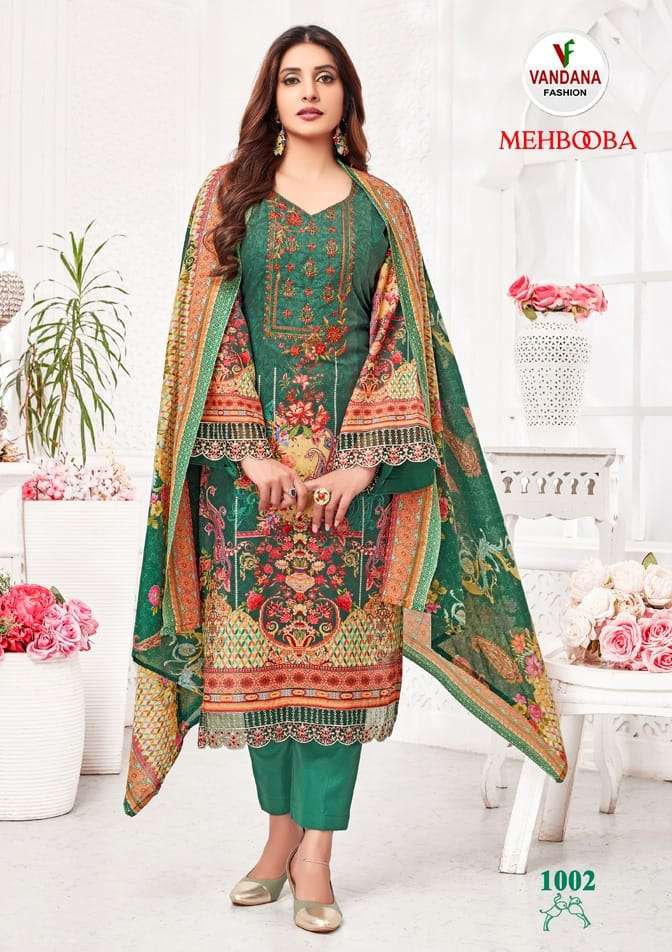 vandana fashion mehbooba vol-1 1001-1008 series cotton designer salwar kameez catalogue online dealer surat