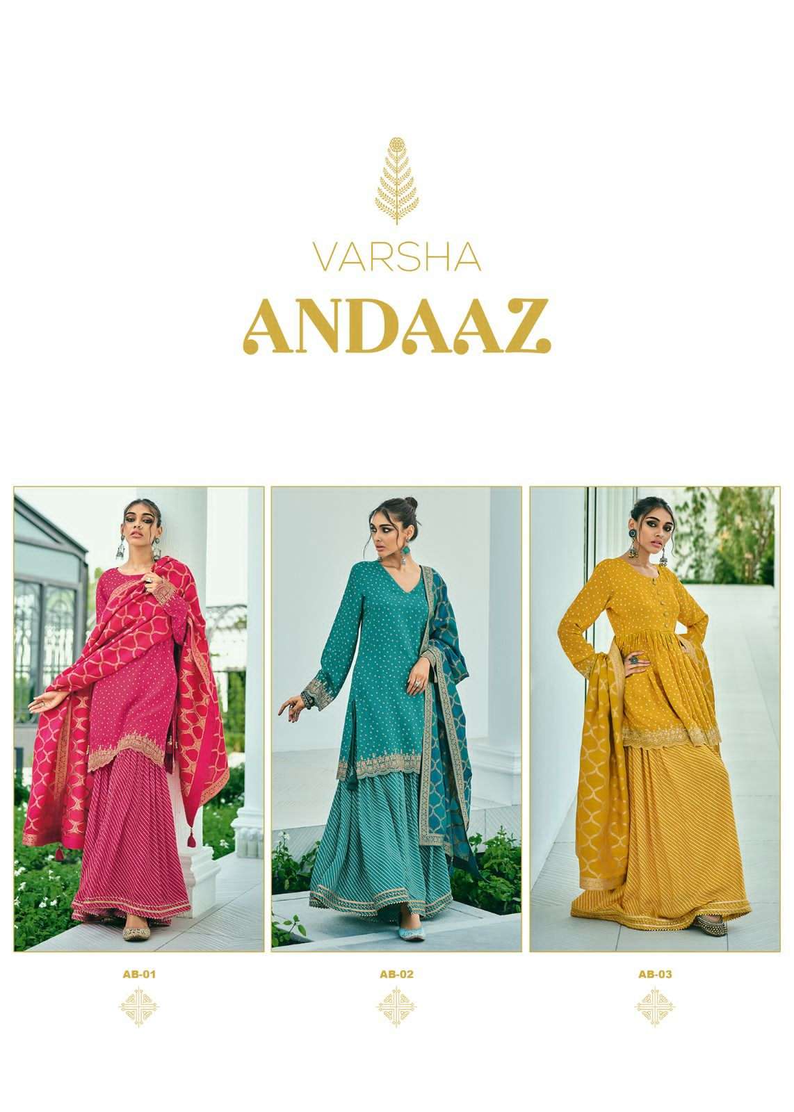 varsha fashion andaaz viscose muslin designer party wear salwar suits catalogue wholesale price surat
