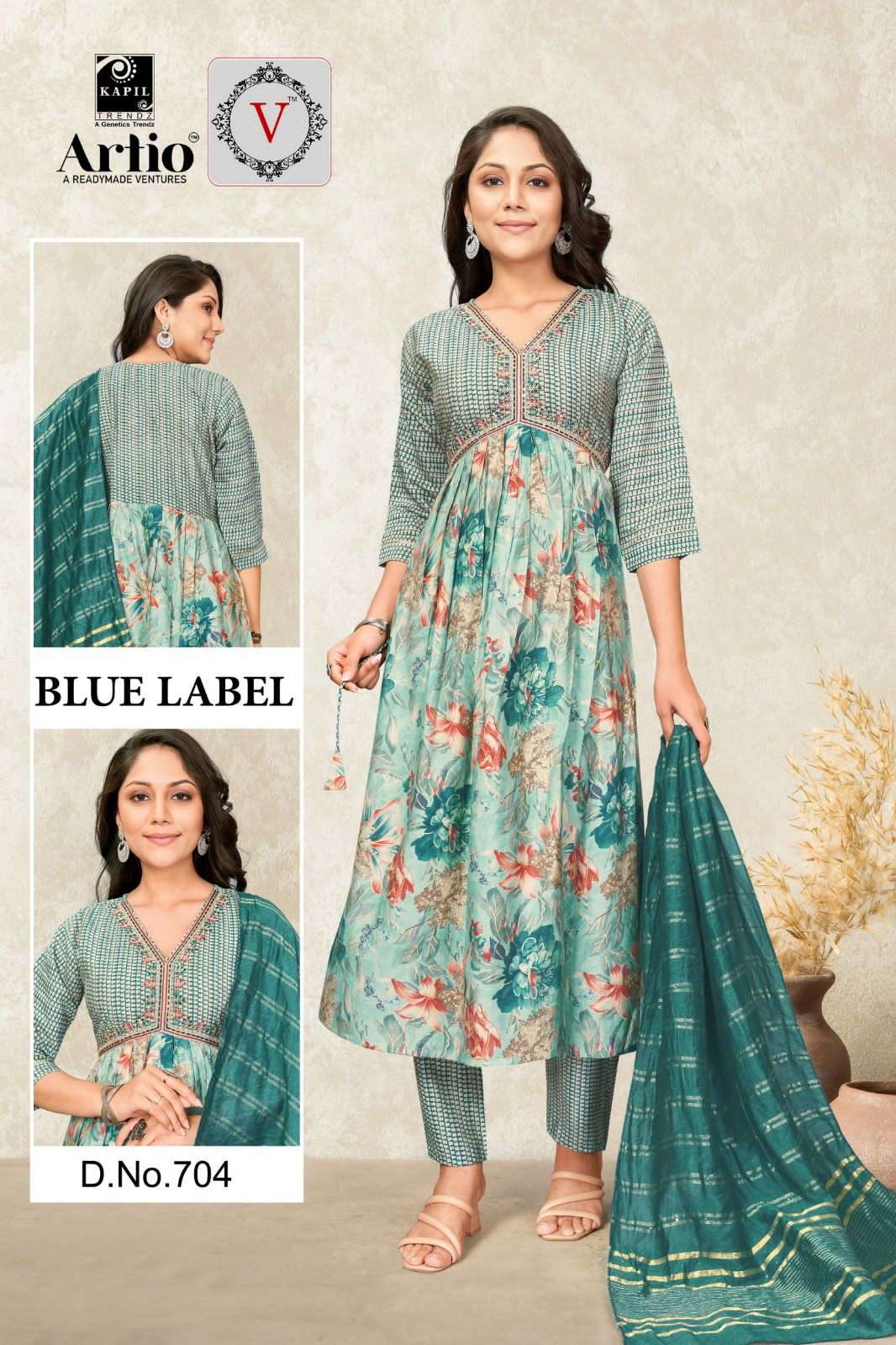 veda blue label 701-714 series fancy look designer kurtis catalogue online wholesale surat
