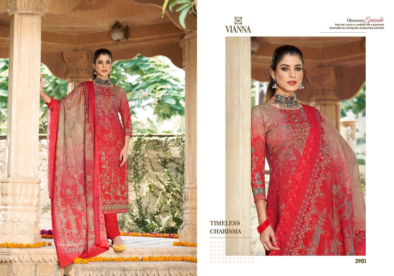 vianna simran 3901-3906 series pure cotton designer salwar kameez catalogue wholesaler surat 
